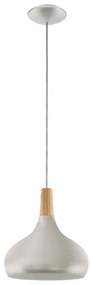 Eglo 901181 - Sospensione a cavo SABINAR 1xE27/60W/230V Ø28 cm argento