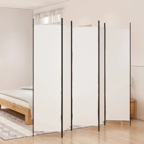 Divisorio A 5 Pannelli Bianco 250x200 Cm Tessuto /