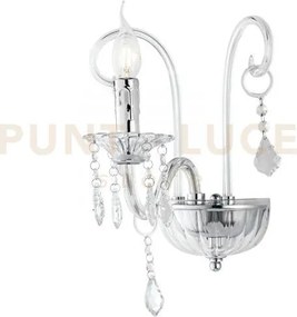 Applique a parete cristallo trasparente 1 luce attacco e14 22x25x30cm