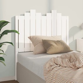 Testiera per letto bianca 96x4x110 cm in legno massello di pino