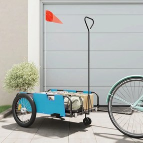 Rimorchio Da Bici Blu E Nero İn Tessuto Oxford E Ferro /