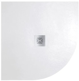 Piatto doccia SANYCCES in fibra di vetro Logic bianco L 90 x L 90 x H 3 cm opaco effetto ardesia