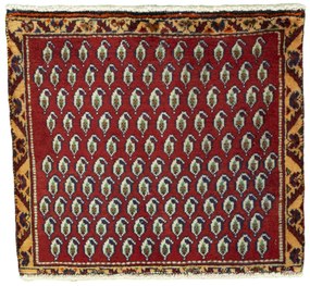 Shiraz Tappeto persiano 60x50 Rosso (Iran) Annodato A Mano