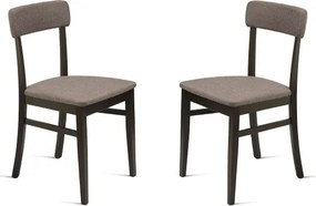 Sedia in tessuto Caffčlatte con struttura in legno LIPSIA 2 sedie