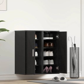 Scarpiere 2 Pz Rovere Nero 32x35x70 Cm İn Legno Multistrato /