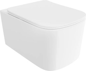 Mexen Vivo wc sospeso Rimless Tornado con coprivaso slim a chiusura rallentata, duroplast, bianco lucido - 30610200T