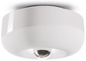 Plafoniera Vintage Decò Bellota Ceramica Bianco Grezzo 1 Luce E27