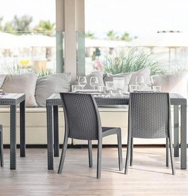 ALMA - sedia da giardino impilabile in wicker stampato