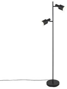 Lampada da terra moderna nera 2 luci - Stijn