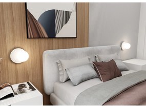 Lampada Da Parete Contemporanea Ippolita 1 Luce In Acciaio Bianco E Vetro Opalino