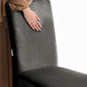 Set di coprisedia grigi con rivestimento elastico per sedie 4 pz 48 cm Sento – Restilo