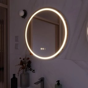 Specchio bagno con illuminazione led integrata Remix SENSEA tondo D60 cm cromo