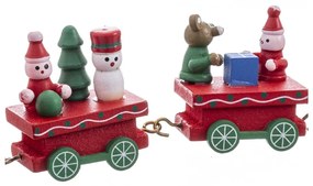 Statuetta natalizia in legno (altezza totale 7,5 cm) Locomotive – Casa Selección