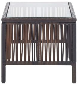 Set Divani da Giardino 4 pz con Cuscino in Polyrattan Marrone