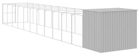 Casetta cani corsa grigio chiaro 214x1273x181cm acciaio zincato