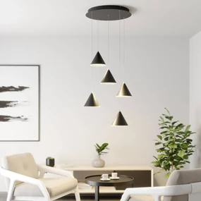 Lucande LED a sospensione Livan 5 luci, nero