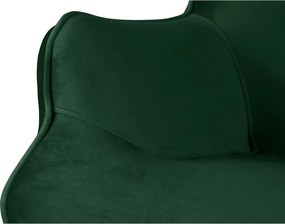 Poltrona con poggiapiedi verde scuro con rivestimento in velluto Niko – Ropez