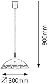 Rabalux 7652 - Lampadario ETRUSCO 1xE27/60W/230V