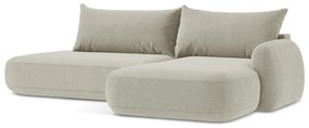Divano angolare beige allungabile (con penisola a destra/con chaise lounge) Hale – Makamii