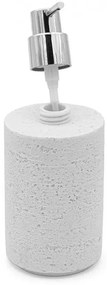 Accessori bagno in set completo da 4 pezzi bianco in resina effetto pietra Matera