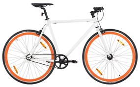 Bicicletta A Scatto Fisso Bianca E Arancione 700c 51 Cm /