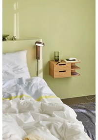 Comodino sospeso con ripiani in legno di quercia in colore naturale Öppen - Hübsch