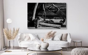 Quadro su tela – Attrezzi da carpentiere in bianco e nero