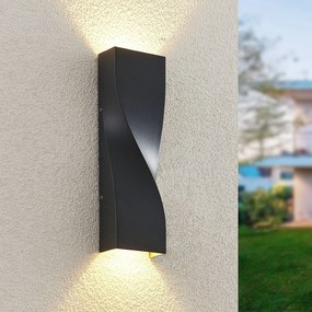 Applique da esterni a LED Tibelya Lucande, Nero, Alluminio, Moderno, Applique LED da esterni