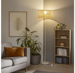 Brilagi - Lampada da terra LED CERIA 1xE27/40W/230V Ø 40 cm bambù/bianco