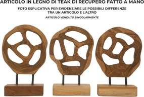 Scultura Lubang In Teak Riciclato Cm 18X10X27 (Pezzi Unici - Non Rip. In Serie)