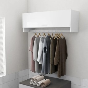 Armadio Bianco Lucido 100x32,5x35 Cm İn Legno Multistrato /