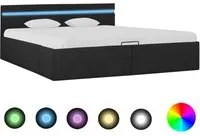 Letto Idraulico Contenitore LED Grigio Scuro Tessuto 180x200cm cod mxl 62601