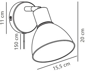 Nordlux - Faretto da parete POP 1xE27/18W/230V beige