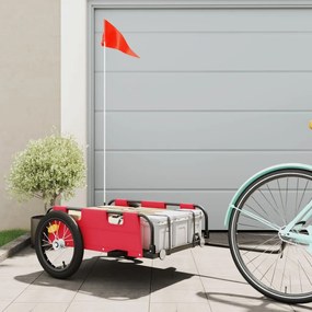 Rimorchio Da Bici Rosso Oxford E Ferro /