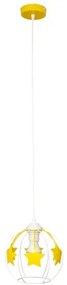 Lampadario a sospensione per bambini STARS 1xE27/15W/230V giallo/bianco