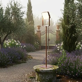 Piantana Solare in alluminio 120cm Ricaricabile USB-C - Corten Colore Bianco Naturale 4.000K