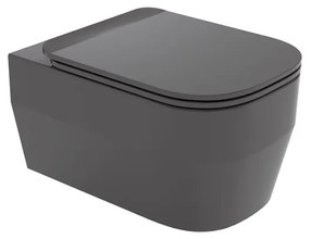 Vaso WC sospeso OLYMPIA CERAMICA tutto evo grigio, sedile incluso P 53 x L 36 cm