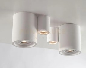 Plafoniera space tonda bianca 1 luce attacco gu10 13,4x16cm in gess...