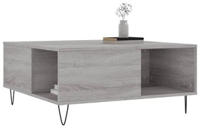 Tavolino salotto grigio sonoma 80x80x36,5 cm legno multistrato