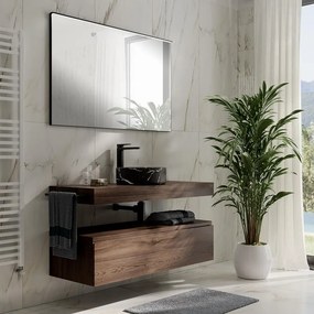 Top per lavabo STEP/STAR L 120.3 x H 10 x P 46.5 cm noce mdf