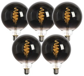 Set di 5 Lampadine LED Smart E27 G125 Nere 4W 60lm 1800-3000K