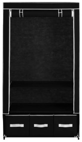 Armadio nero 87x49x159 cm in tessuto