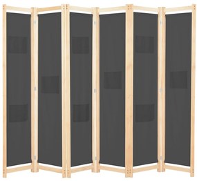 Divisorio A 6 Pannelli Grigio 240x170x4 Cm İn Tessuto /