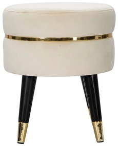 Pouf in velluto crema Paris - Mauro Ferretti