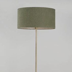 Lampada da terra in ottone con paralume verde 50 cm - Kaso