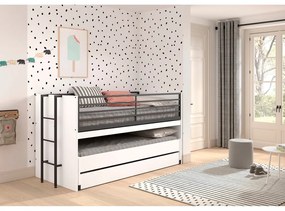 Letto da bambini a castello/estraibile bianco con scrivania con rete inclusa 90x200 cm Sam – Vipack