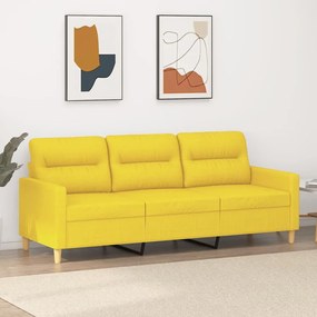Divano A 3 Posti Giallo Chiaro 180 Cm İn Tessuto /