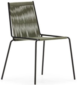 Sedie da pranzo in set verdi in metallo impilabili 2 pz Emily – Marckeric