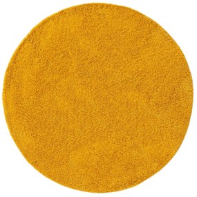 benuta Basic Tappeto a pelo lungo Soho Giallo ø 80 cm rotondo - Tappeto design moderno soggiorno