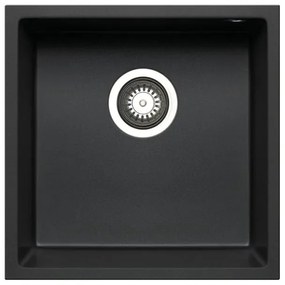 Lavello integrato 1 vasca in granito nero PYRAMIS Tetragon L 40 x L 40 cm